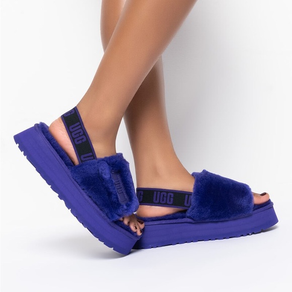 UGG Purple Logo Disco Slide Slipper Size 10 EUC - Picture 1 of 14